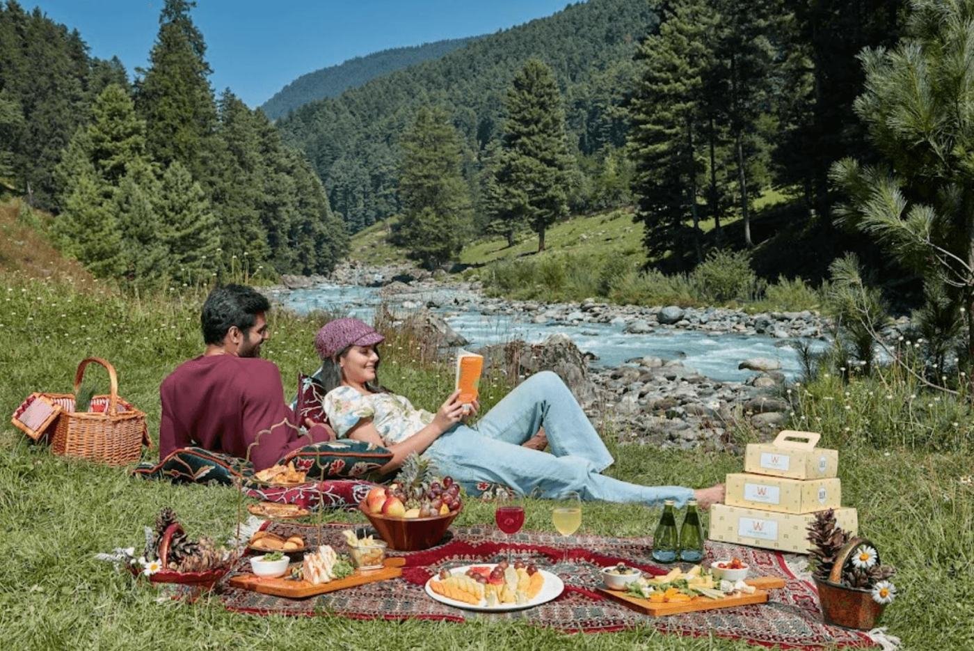 Riverside picnic in kashmir