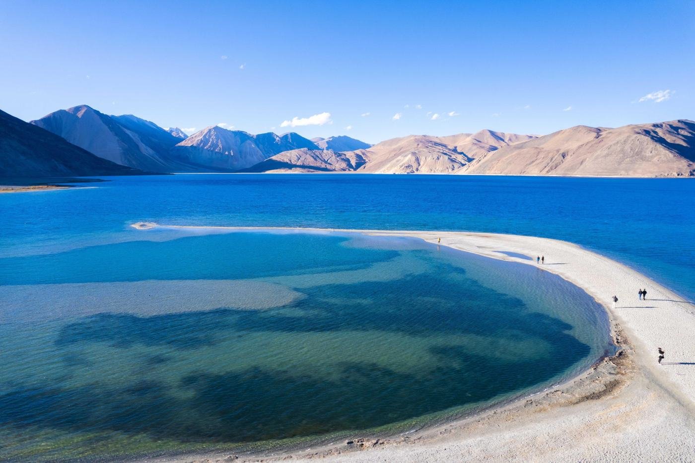 Pangong lake from above