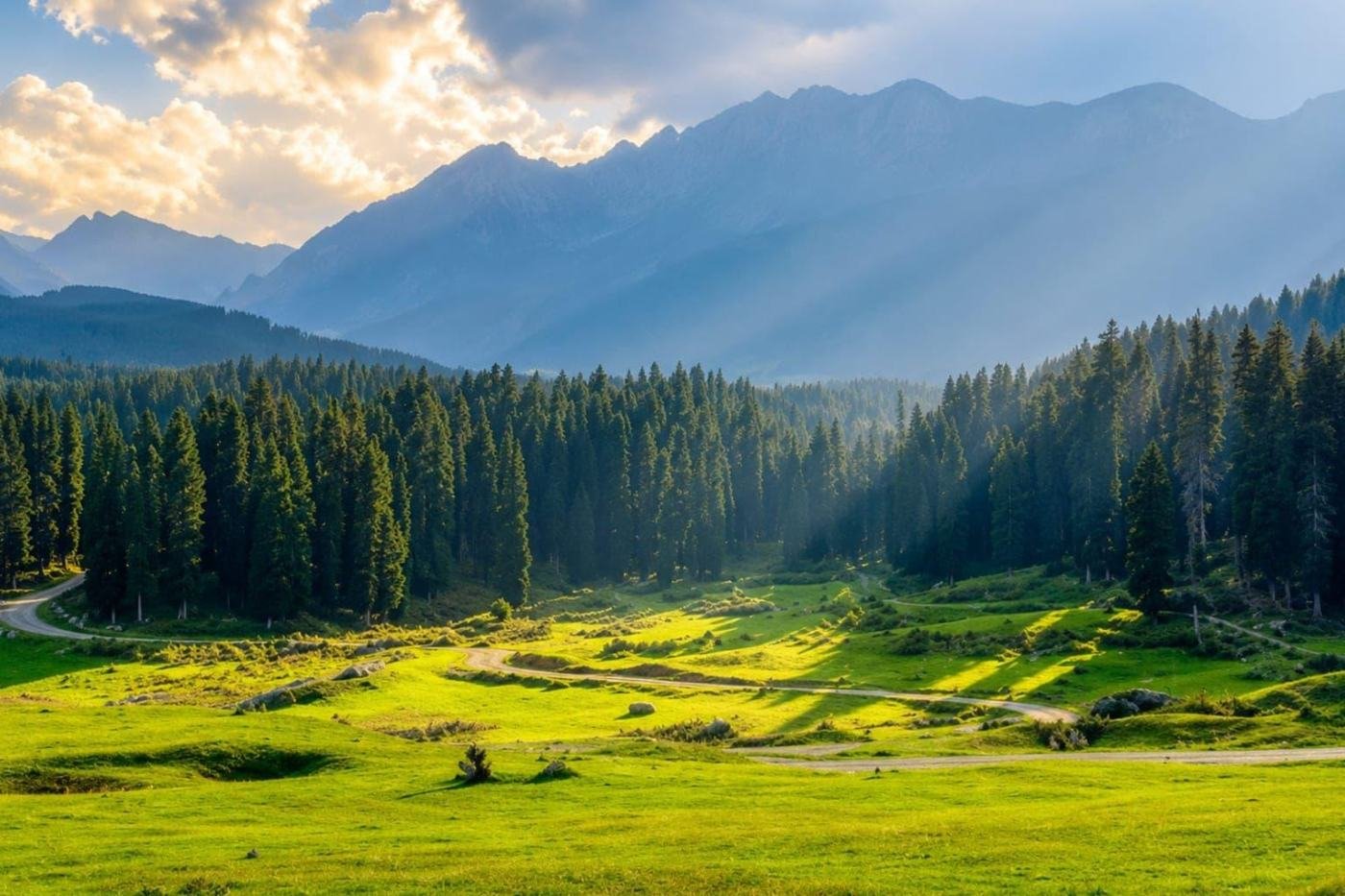 Morning light over Doodhpathri