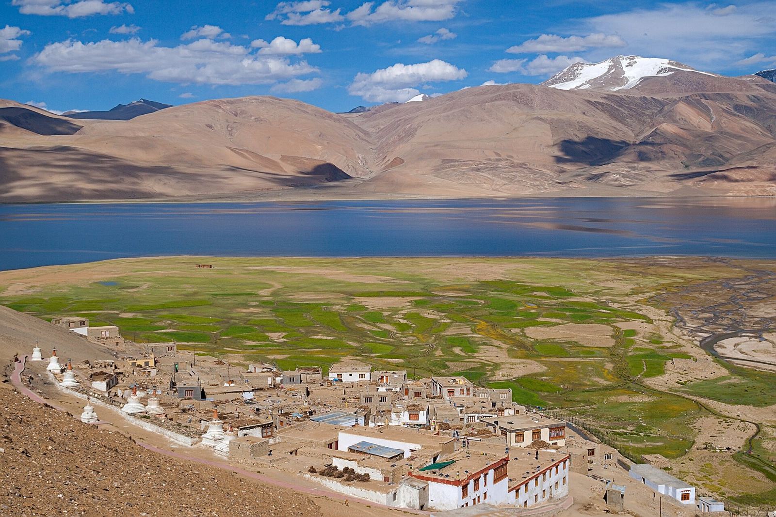 Korzok village beside Tso Moriri lake