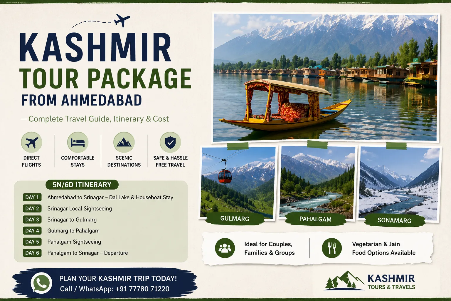 Kashmir Tour Package from Ahmedabad: Complete Travel Guide, Itinerary & Cost